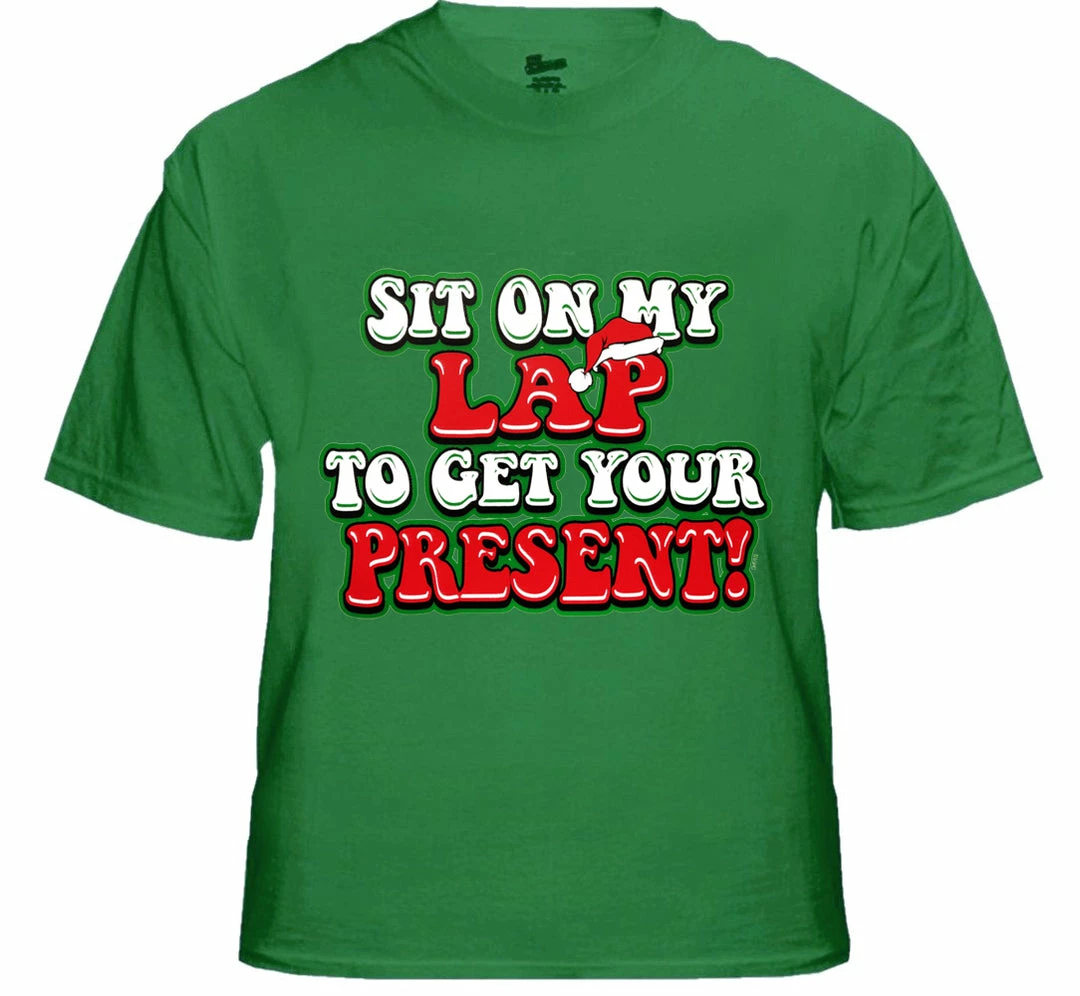 Bewild Holiday Prints Christmas Tee's - Sit On My Lap Men's T-Shirt 6 Bewild Holiday Prints Christmas Tee's - Sit On My Lap Men's T-Shirt