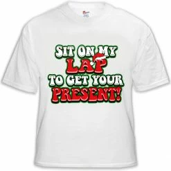 Bewild Holiday Prints Christmas Tee's - Sit On My Lap Men's T-Shirt 18 Bewild Holiday Prints Christmas Tee's - Sit On My Lap Men's T-Shirt