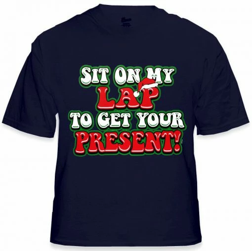 Bewild Holiday Prints Christmas Tee's - Sit On My Lap Men's T-Shirt 16 Bewild Holiday Prints Christmas Tee's - Sit On My Lap Men's T-Shirt