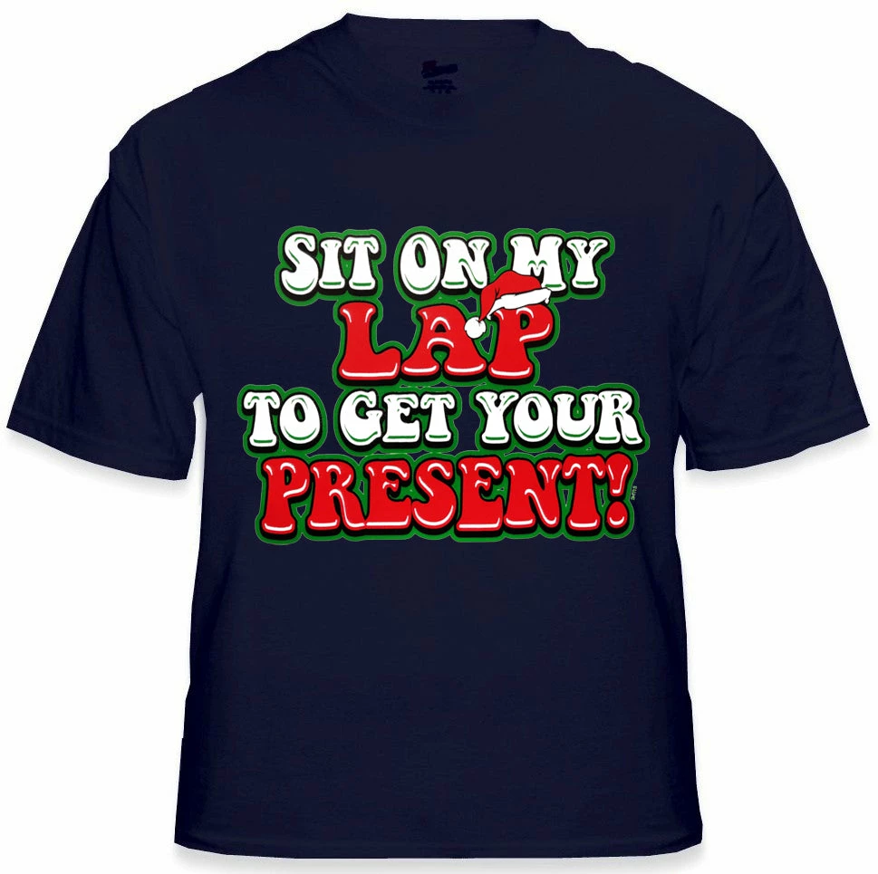 Bewild Holiday Prints Christmas Tee's - Sit On My Lap Men's T-Shirt 8 Bewild Holiday Prints Christmas Tee's - Sit On My Lap Men's T-Shirt