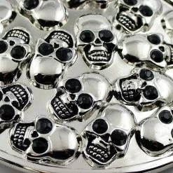 Bewild Chrome Skull Pile Buckle With FREE Leather Belt