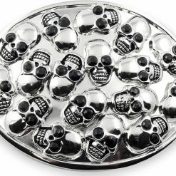 Bewild Chrome Skull Pile Buckle With FREE Leather Belt