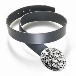 Bewild Chrome Skull Pile Buckle With FREE Leather Belt