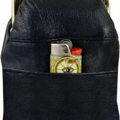 Bewild Classic Leather Cigarette Purse With Lighter Holder (Black) (For Regulars And 100's)