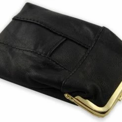 Bewild Classic Leather Cigarette Purse With Lighter Holder (Black) (For Regulars And 100's)