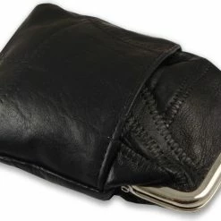 Bewild Classic Leather Cigarette Purse With Lighter Holder (Black) (For Regulars And 100's)