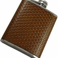 Bewild Flasks Cross Weave Hip Flask (Brown) 10 Bewild Flasks Cross Weave Hip Flask (Brown)