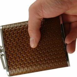 Bewild Flasks Cross Weave Hip Flask (Brown) 11 Bewild Flasks Cross Weave Hip Flask (Brown)