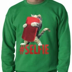 Bewild Cute #Selfie Kitten Adult Crewneck