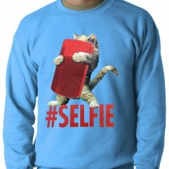 Bewild Cute #Selfie Kitten Adult Crewneck