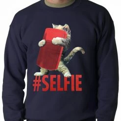Bewild Cute #Selfie Kitten Adult Crewneck