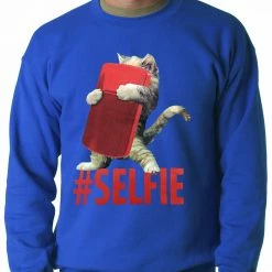 Bewild Cute #Selfie Kitten Adult Crewneck