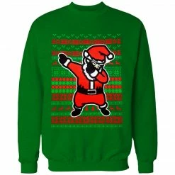 Bewild Holiday Prints Dabbing Santa Ugly Christmas Adult Crewneck