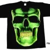Bewild Cool Funny & Offensive Dark Skull Glitter Teeth T-Shirt (Glows In The Dark)