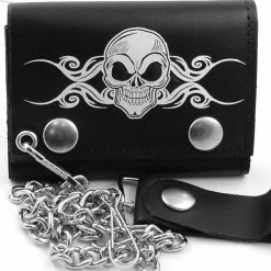 Bewild Wallets & Chains Death Skull Genuine Leather Chain Wallet