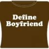 Bewild Cool Funny & Offensive Define Boyfriend Girls T-Shirt (Brown)