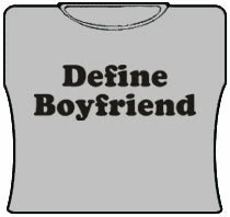 Bewild Cool Funny & Offensive Define Boyfriend Girls T-Shirt (Grey)