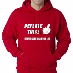 Bewild Sport Inspiration Deflate This! Middle Finger New England Fan For Life Adult Hoodie