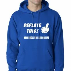 Bewild Sport Inspiration Deflate This! Middle Finger New England Fan For Life Adult Hoodie