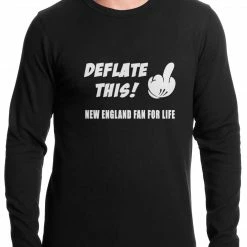 Bewild Deflate This! Middle Finger New England Fan For Life Thermal Shirt