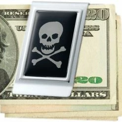 Bewild Deluxe Chrome Skull -n- Cross Bones Money Clip 7 Bewild Deluxe Chrome Skull -n- Cross Bones Money Clip