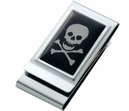 Bewild Deluxe Chrome Skull -n- Cross Bones Money Clip 4 Bewild Deluxe Chrome Skull -n- Cross Bones Money Clip