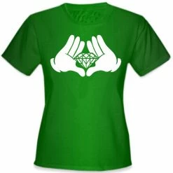 Bewild Cool Funny & Offensive Diamond Cartoon Hands Girl's T-Shirt