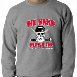 Bewild Sport Inspiration Die Hard Devils Fan Hockey Crewneck Sweatshirt 8 Bewild Sport Inspiration Die Hard Devils Fan Hockey Crewneck Sweatshirt