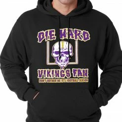 Bewild Die Hard Vikings Football Fan Adult Hoodie Sport Inspiration