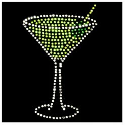 Bewild Cool Funny & Offensive Dirty Martini Rhinestone Girls T-Shirt