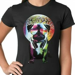 Bewild Disco Pug Ladies T-shirt