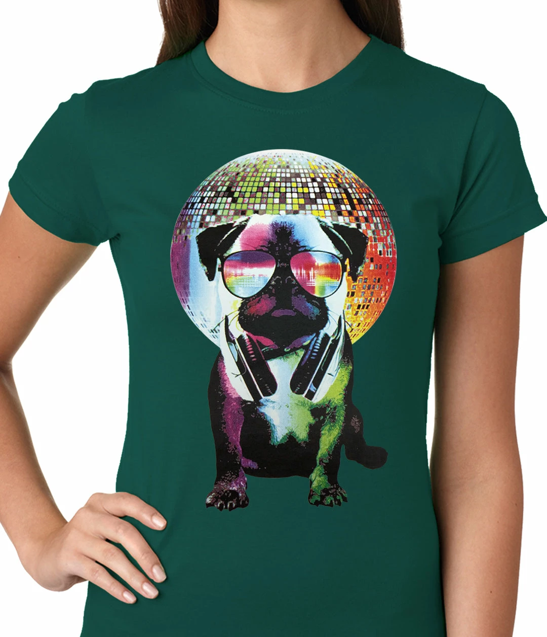 Bewild Disco Pug Ladies T-shirt 4 Bewild Disco Pug Ladies T-shirt