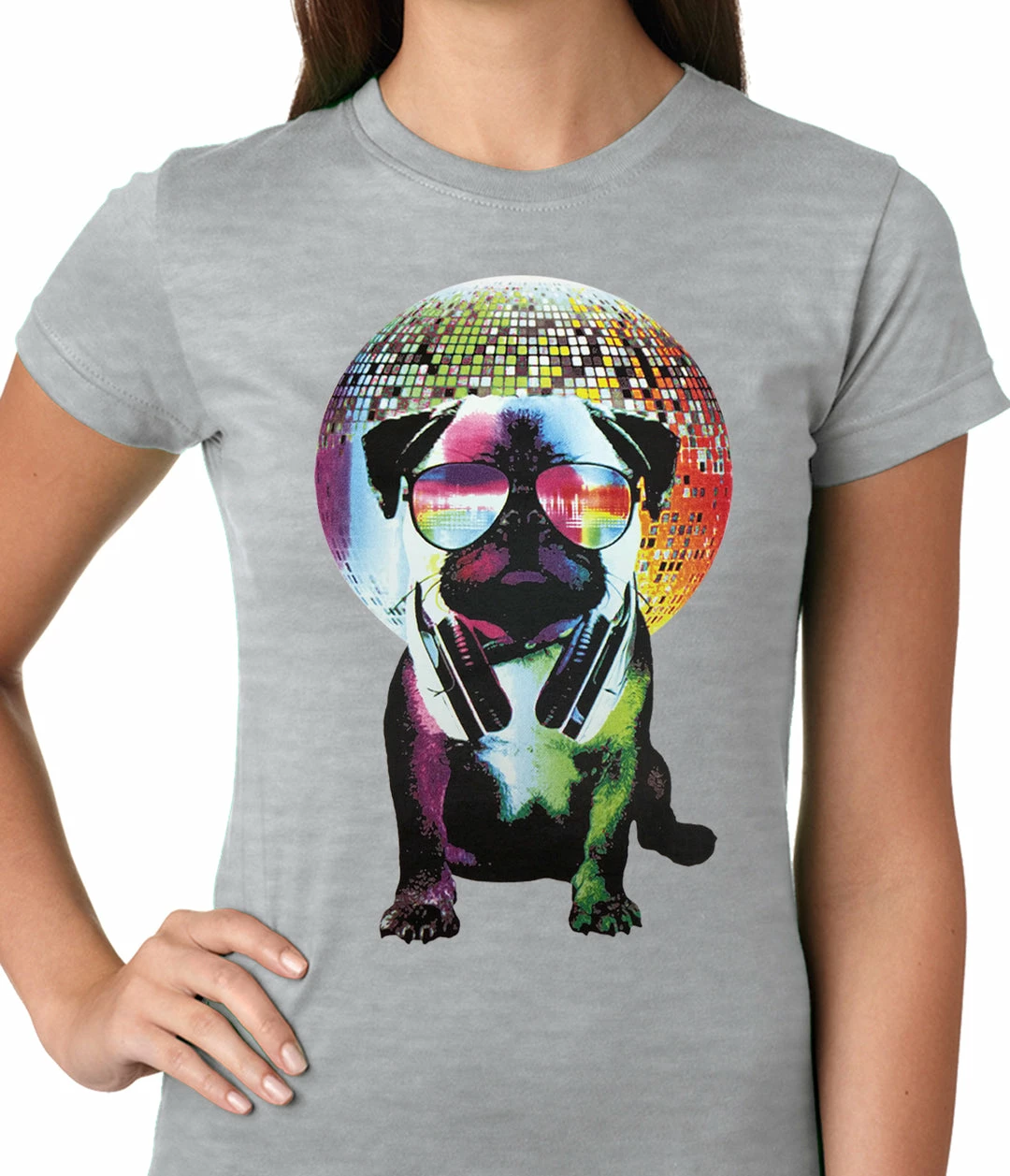 Bewild Disco Pug Ladies T-shirt 5 Bewild Disco Pug Ladies T-shirt