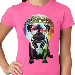 Bewild Disco Pug Ladies T-shirt 15 Bewild Disco Pug Ladies T-shirt