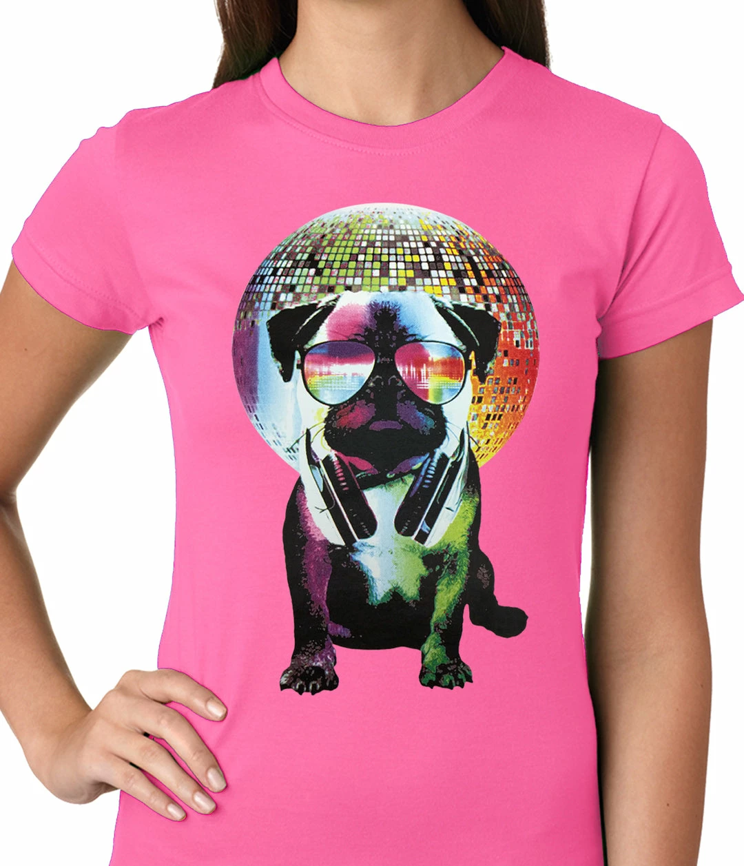 Bewild Disco Pug Ladies T-shirt 6 Bewild Disco Pug Ladies T-shirt