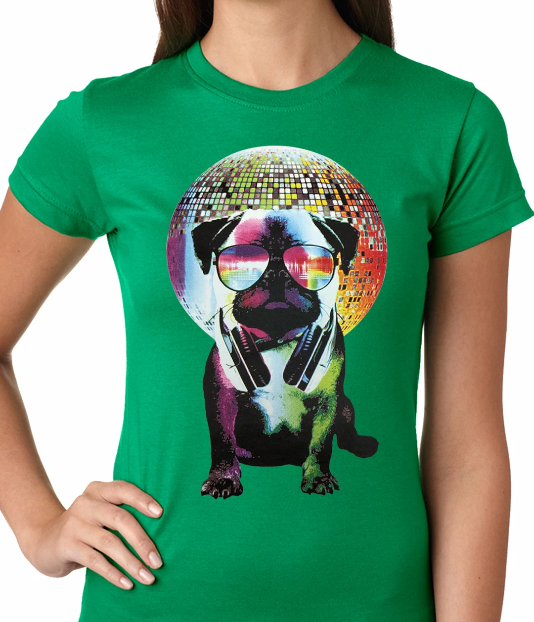 Bewild Disco Pug Ladies T-shirt 7 Bewild Disco Pug Ladies T-shirt