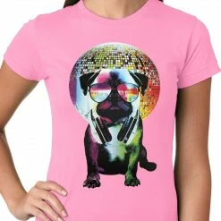 Bewild Disco Pug Ladies T-shirt 18 Bewild Disco Pug Ladies T-shirt