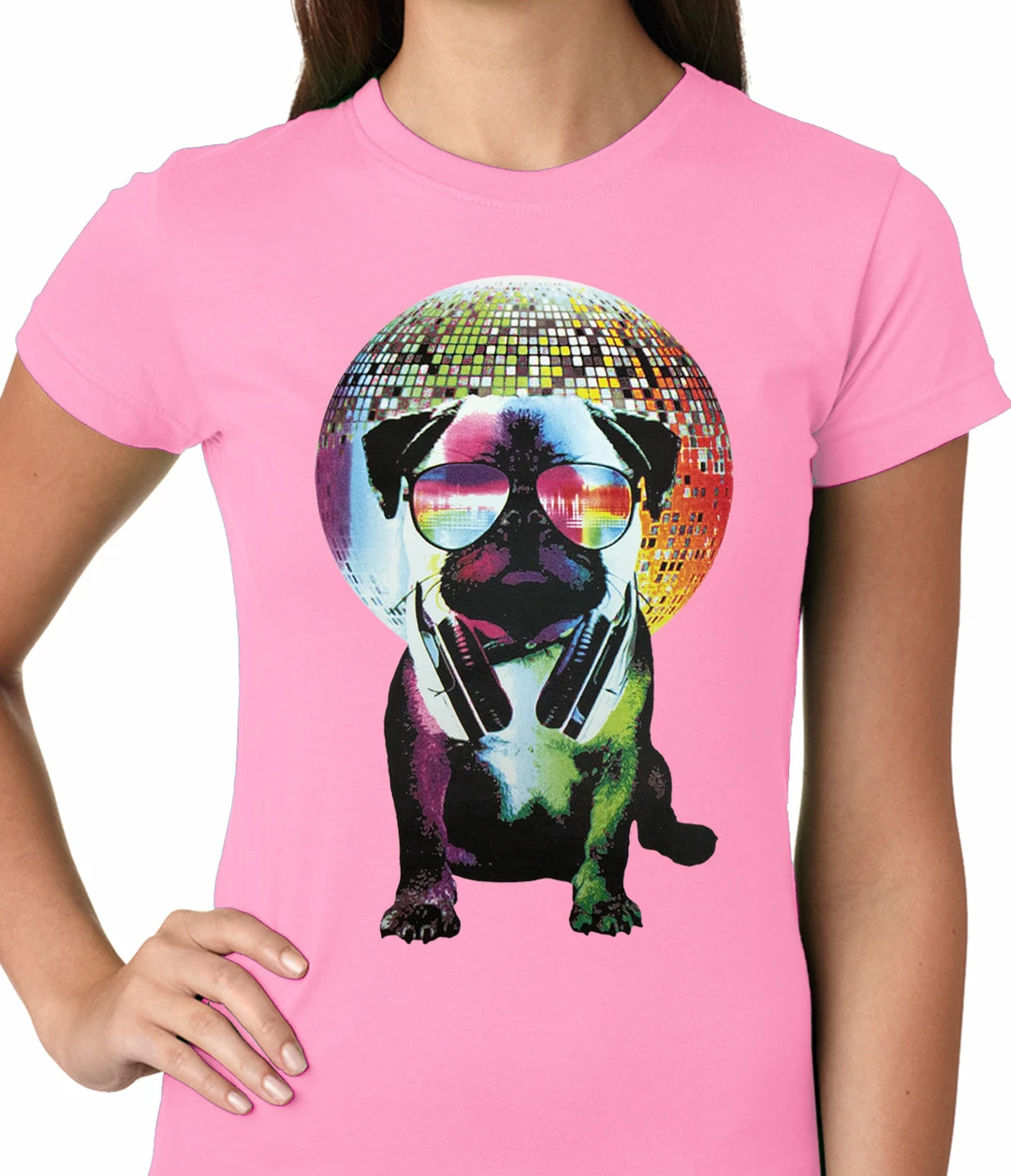 Bewild Disco Pug Ladies T-shirt 9 Bewild Disco Pug Ladies T-shirt