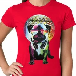 Bewild Disco Pug Ladies T-shirt 19 Bewild Disco Pug Ladies T-shirt
