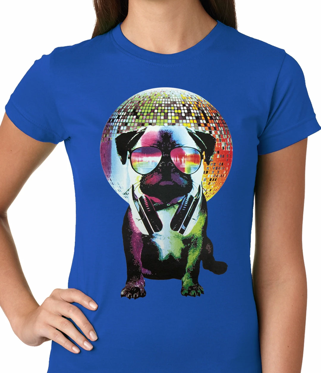 Bewild Disco Pug Ladies T-shirt 11 Bewild Disco Pug Ladies T-shirt