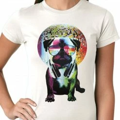 Bewild Disco Pug Ladies T-shirt 21 Bewild Disco Pug Ladies T-shirt