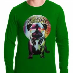 Bewild Cool Funny & Offensive Disco Pug Thermal Shirt