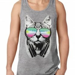 Bewild DJ Cat Tank Top Cool Funny & Offensive