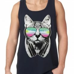 Bewild DJ Cat Tank Top Cool Funny & Offensive