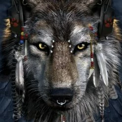 Bewild The Mountain Apparel DJ Fen Wolf Big Face Men's T-Shirt 11 Bewild The Mountain Apparel DJ Fen Wolf Big Face Men's T-Shirt