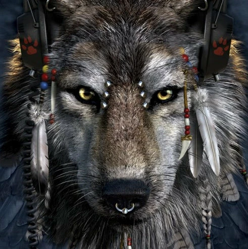 Bewild The Mountain Apparel DJ Fen Wolf Big Face Men's T-Shirt 6 Bewild The Mountain Apparel DJ Fen Wolf Big Face Men's T-Shirt