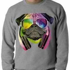 Bewild DJ Pug Adult Crewneck