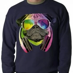 Bewild DJ Pug Adult Crewneck