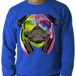 Bewild DJ Pug Adult Crewneck
