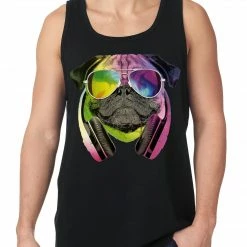 Bewild DJ Pug Tank Top Cool Funny & Offensive